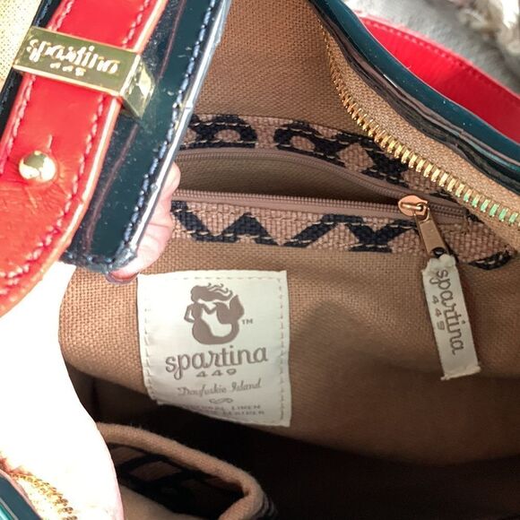 Spartina 449 red and tan shoulder bag like new condition. - Picture 8 of 12